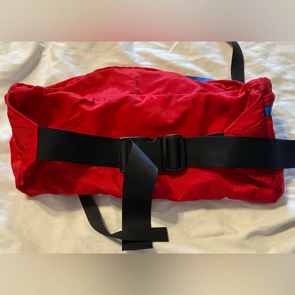 Vtg North Face Sport Hiker Multi-Pocket Lumbar Waist Fanny Pack Day Bag Red/blue